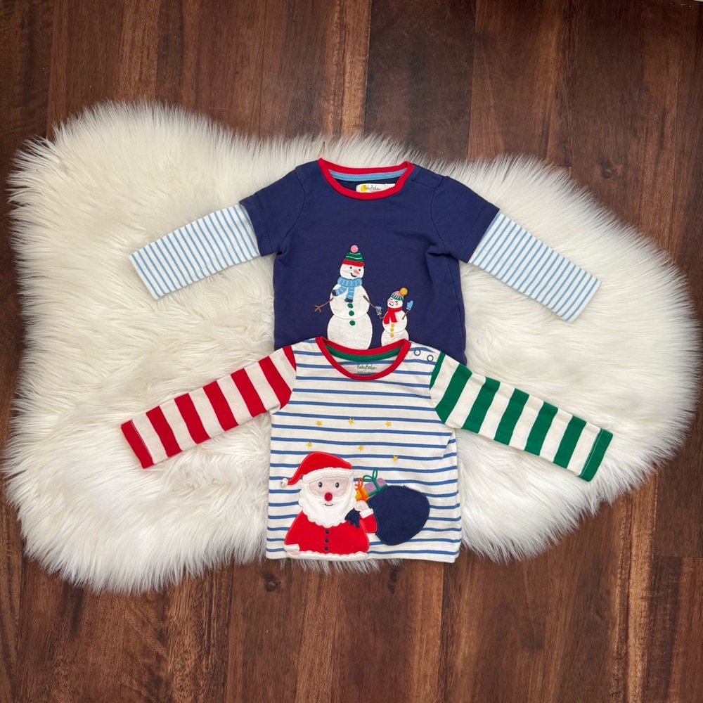 Baby Boden Lot of 2 Festive Long Sleeve Shirts